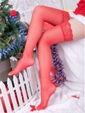 SSA丝社 NO.057 大大的红色圣诞节长筒丝足弓脱丝特写(19)